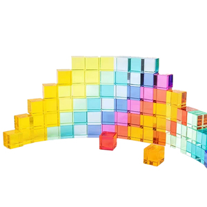 Rompecabezas apilable Arco Iris acrílico cubo personalizado rompecabezas sombra acrílico juego de bloques de construcción para niños pequeños - Product Image 1
