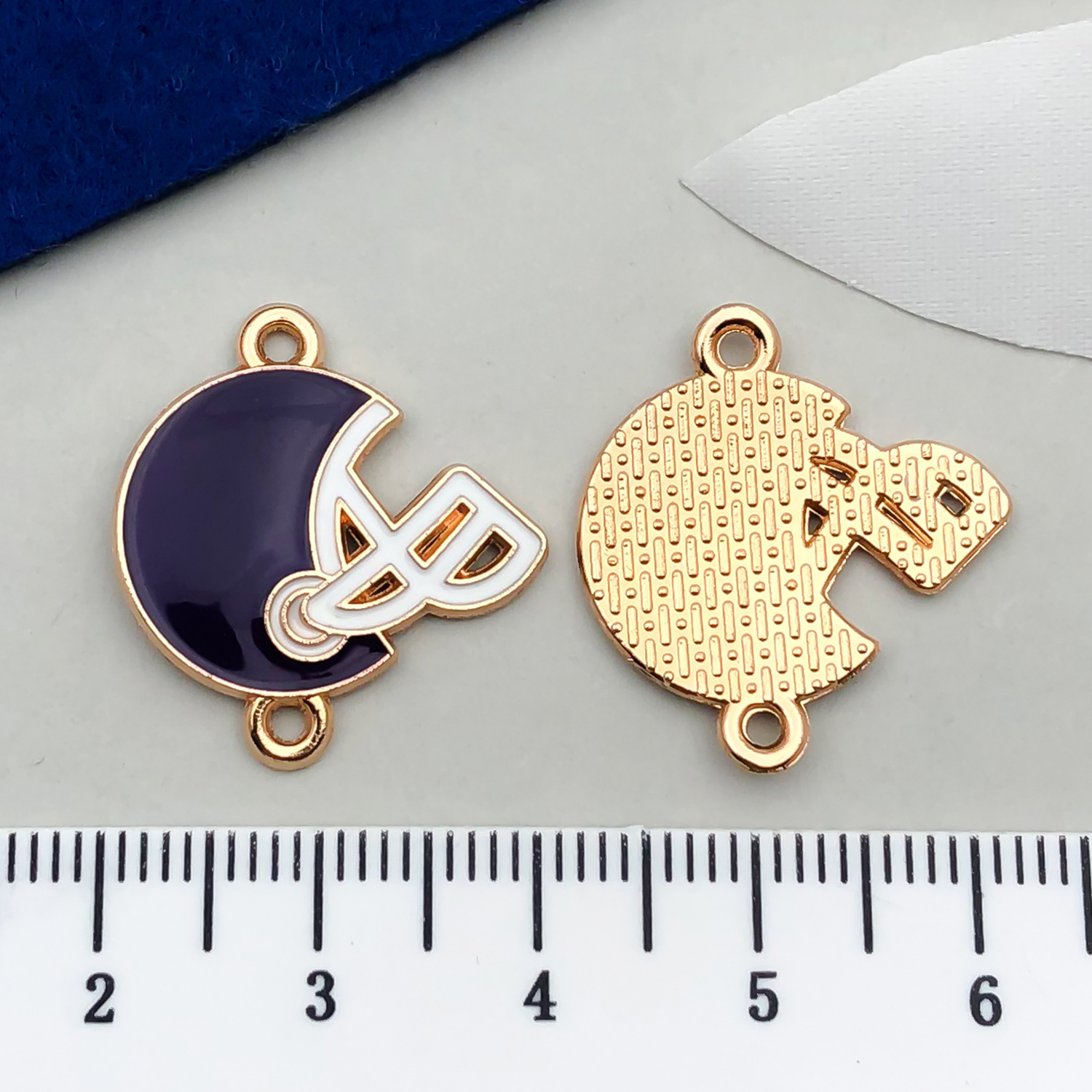 1 casque double suspendu violet 19x17mm-1.4g-21723