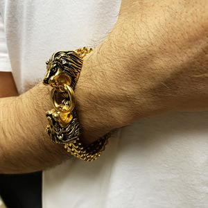 Ювелирный браслет с завода, новый дизайн, ювелирные изделия из нержавеющей стали, позолоченный, в форме черепа, для женщин, мужчин, подарок - Product Image 6