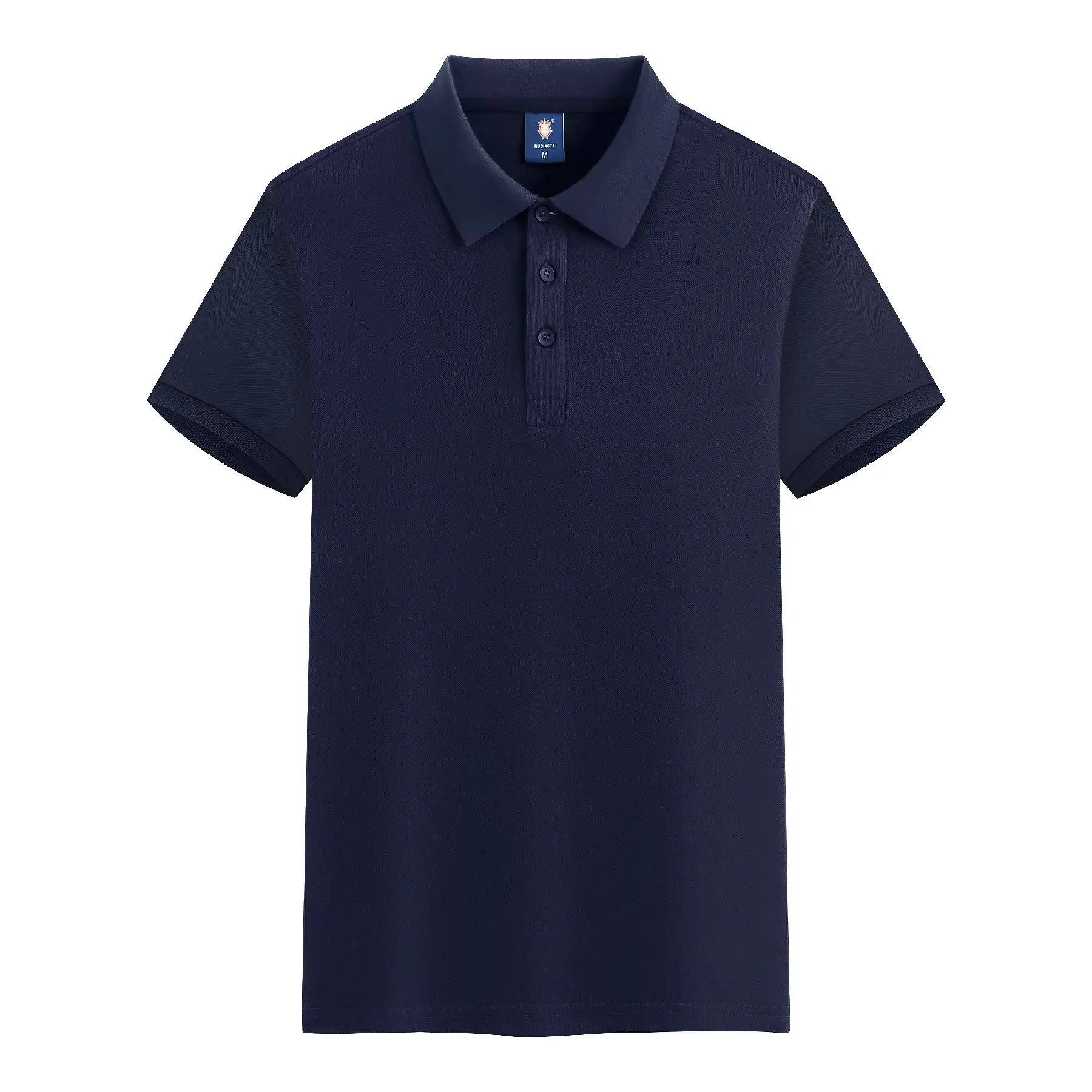 Camiseta de algodón azul marino personalizada para hombre Polo de golf camisa con bordado impreso Logo hombres colar Polo camisetas logo personalizado