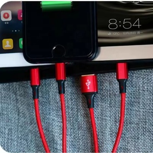 彩色尼龙编织usb-c快速充电电缆3合1 C型数据充电器，适用于iPhone所有手机，包括iOS设备摄像头 - Product Image 2