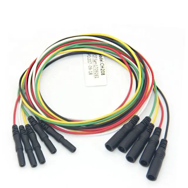 Cables flexibles médicos ECG EEG, Cables Leadwires con electrodos