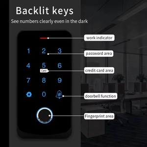 Водонепроницаемая клавиатура с управлением через приложение, Bluetooth, пульт дистанционного управления, RFID-карта, контроль доступа к отпечаткам пальцев, независимый дверной замок - Product Image 3