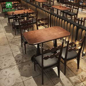 Mỹ Retro rắn gỗ bàn ăn và ghế đặt cho quán cà phê quán rượu hoặc nhà hàng Bar phong cách cho quán cà phê - Product Image 4