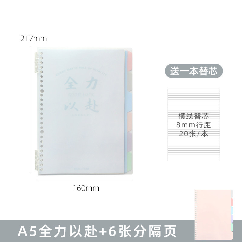 A5 all-in-one cover + 6 divider pages