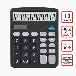 New Design 12 Digits Solar and Electric Black Style Multiple <strong>Functions</strong> Scientific Calculator With Button Battery - Product Image 3