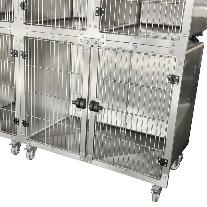 Maison pour chien taille personnalisée cage en acier inoxydable toilettage chien pension chenil cages pour chien en acier inoxydable cage banques