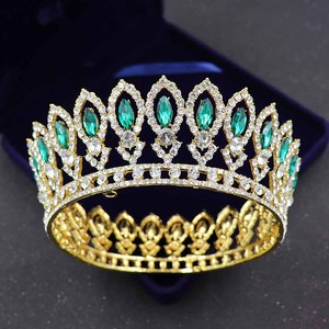 Glorious Simulated <strong>Red</strong> Ruby Crystal Pageant Full Circle Crowns Bridal Gold Tiaras - Product Image 3