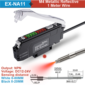 Sensor digital de fibra óptica MOTEE, sonda de detección de posicionamiento de haz y reflexión difusa, amplificador de fibra óptica - Product Image 3