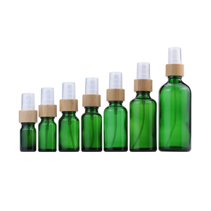 Botellas de spray de vidrio de bambú para aceites esenciales Perfumes Vacío 5ml 10ml 15ml 20ml 30ml 50ml 100mL Marrón Verde Colores claros - Product Image 2