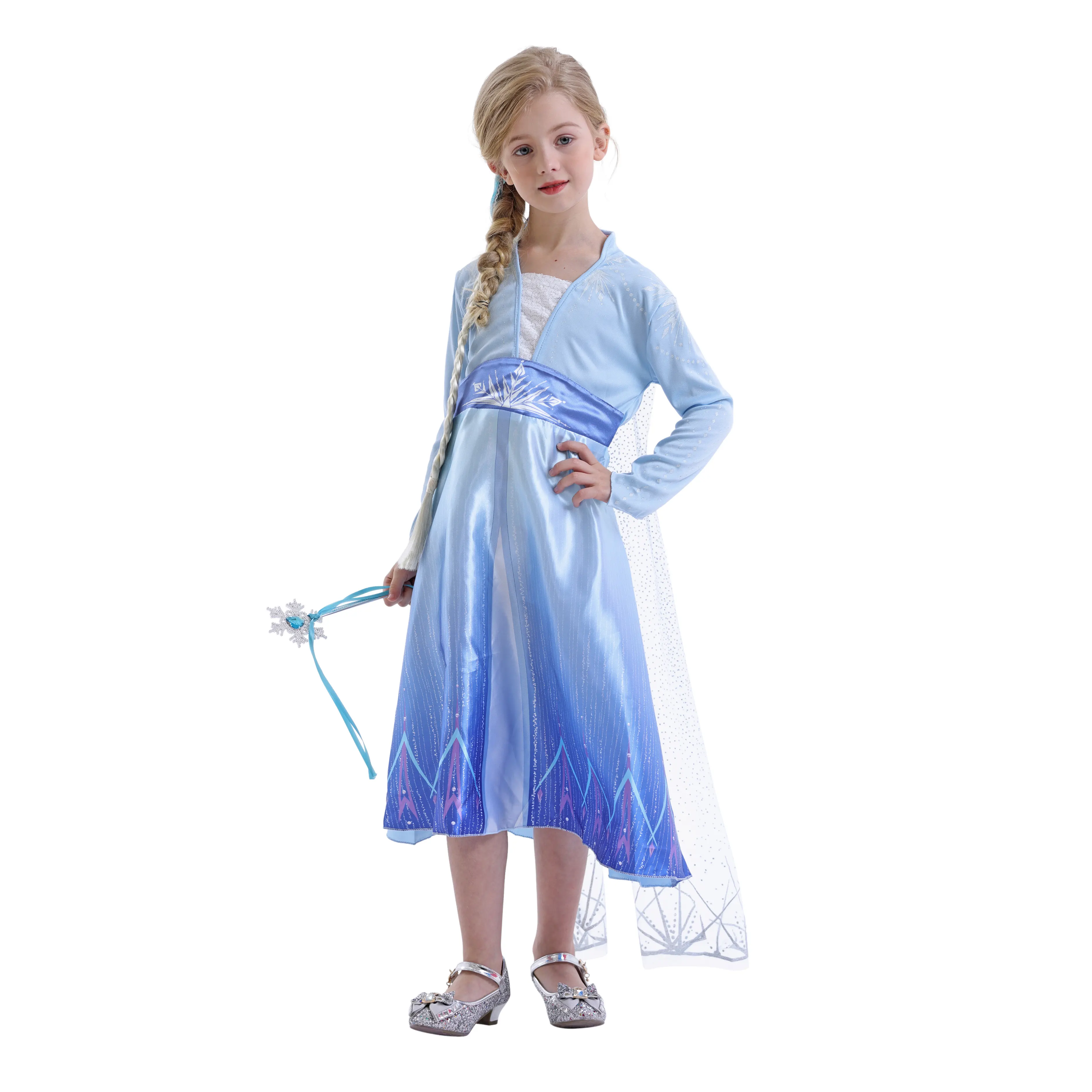 Vestidos de princesa para niña, disfraz de Elsa, Anna, bonita, Halloween, fiesta de cumpleaños, 2023
