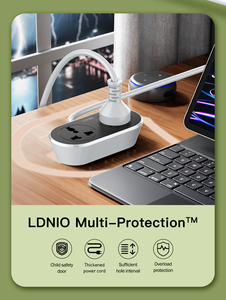 Cable de extensión de alimentación portátil Ldnio SC2018, cargador multifunción, Protector contra sobretensiones del Reino Unido, enchufe de extensión múltiple eléctrico Universal - Product Image 6