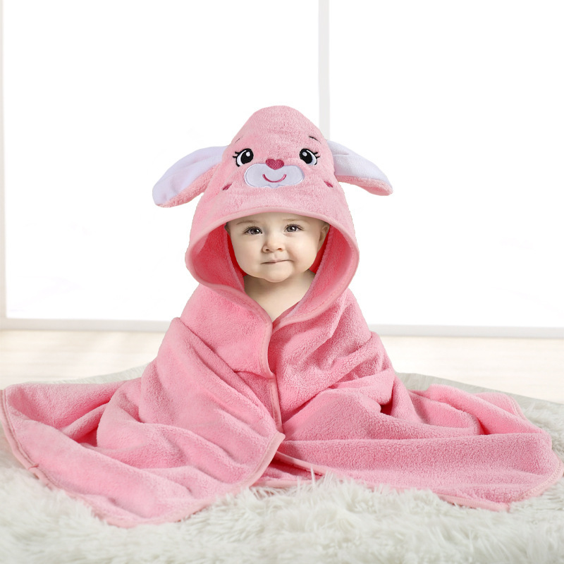 Couverture lapin rose à longues oreilles