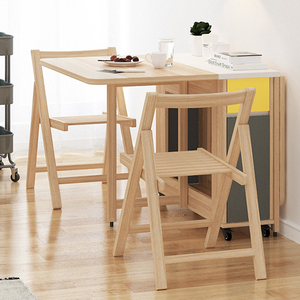 高品质户外简约现代胡桃木彩色实木折叠小空间餐桌 - Product Image 5