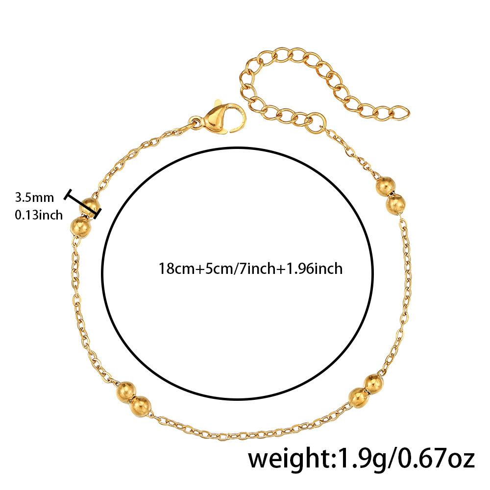P0024-1 Bracelet (marteau 0,4 mm, double perle en forme de croix)