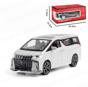 本物のライセンス1:24アルファードキャスティング合金車モデルミニカー光と音の子供がいる金属製のプルバックカーモデル - Product Image 2