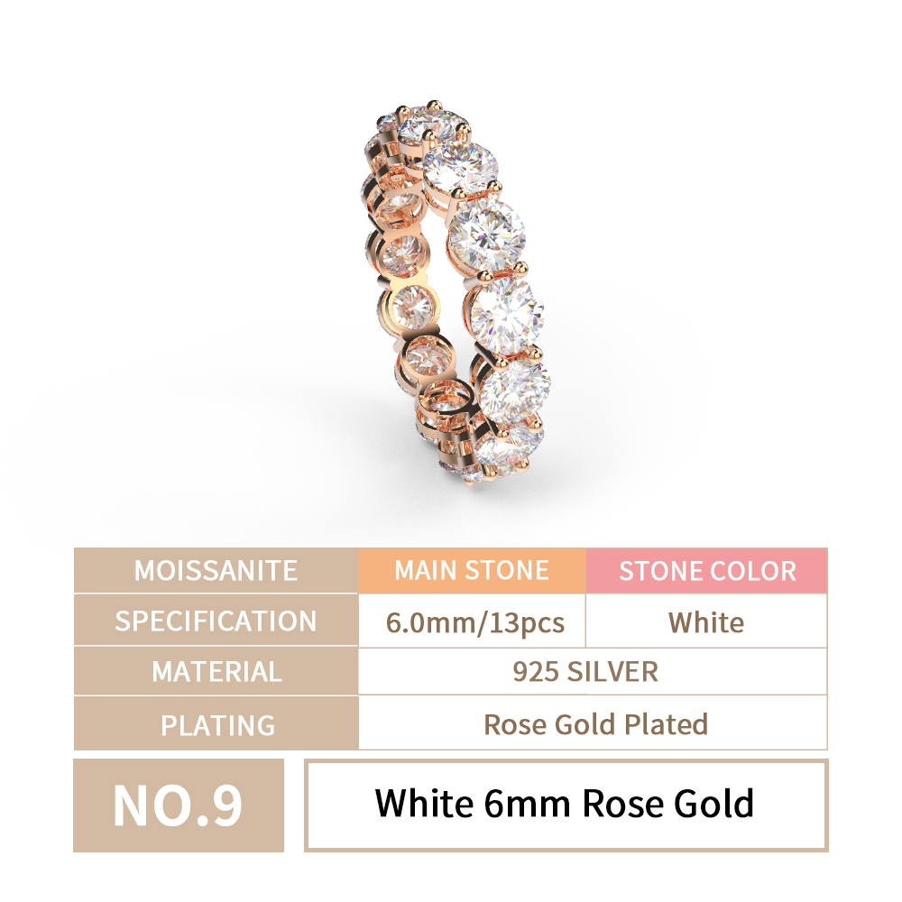 White 6mm Rose Gold