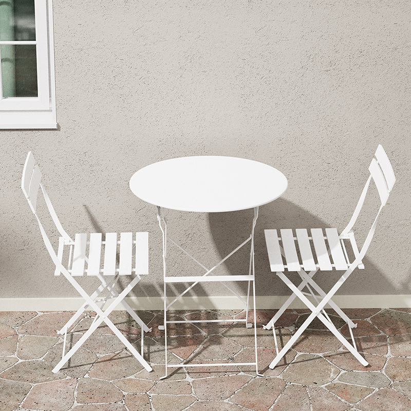 Pearl white table and two chairs