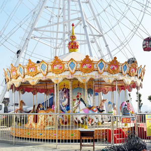 פארק שעשועים רוכב ישיר 16-seater ללכת סביב קרוסלה ילדים