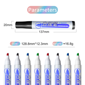 Marcador de pizarra blanca con punta de cincel personalizado multicolor, marcadores de borrado en seco, rotulador de pizarra blanca no tóxico para enseñanza, Oficina - Product Image 2