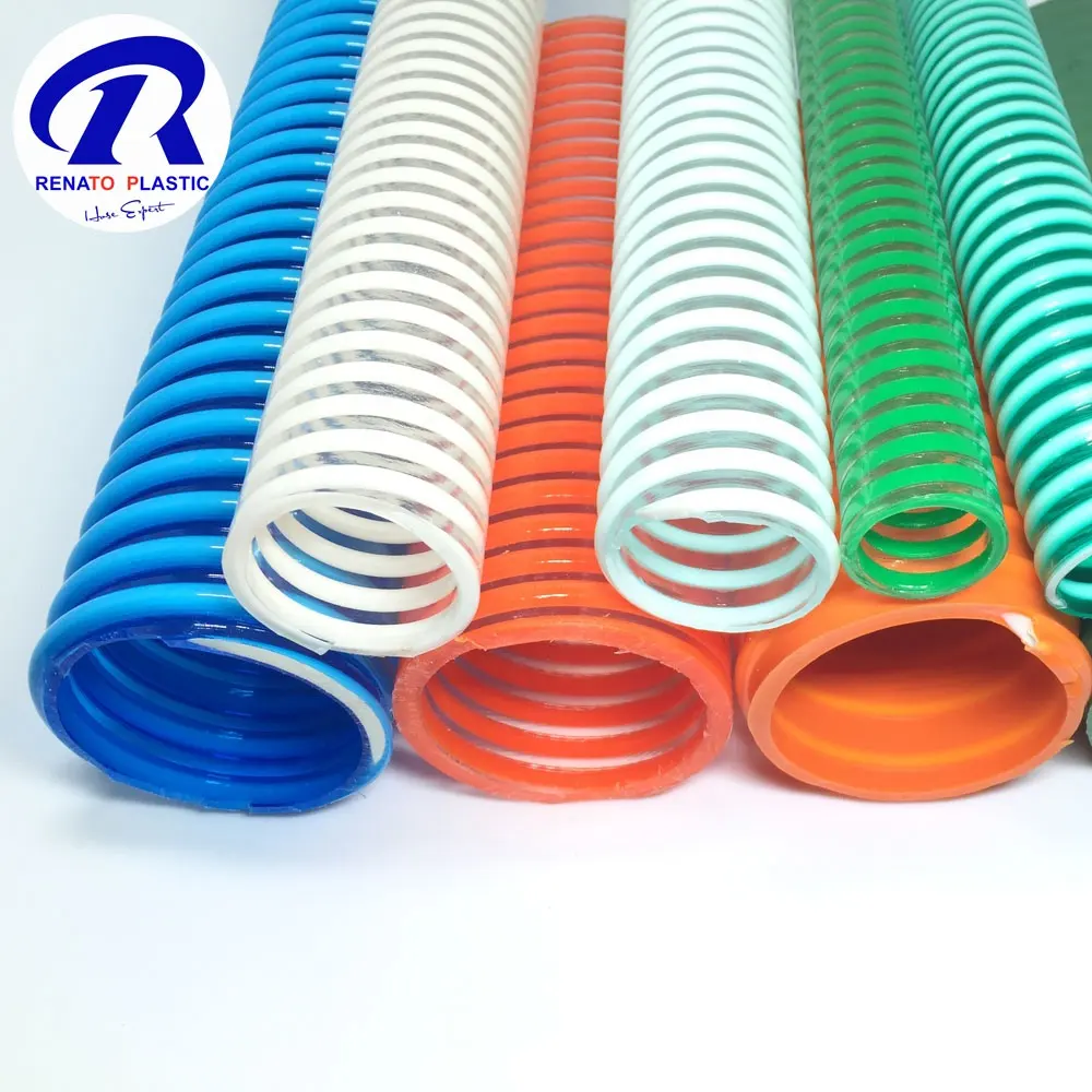 Flexibler kunststoff verstärkter PVC-Helix-Absaugungsablassschirr Rohrleitung Leitungsrohr mit gewellter oder flacher Oberfläche