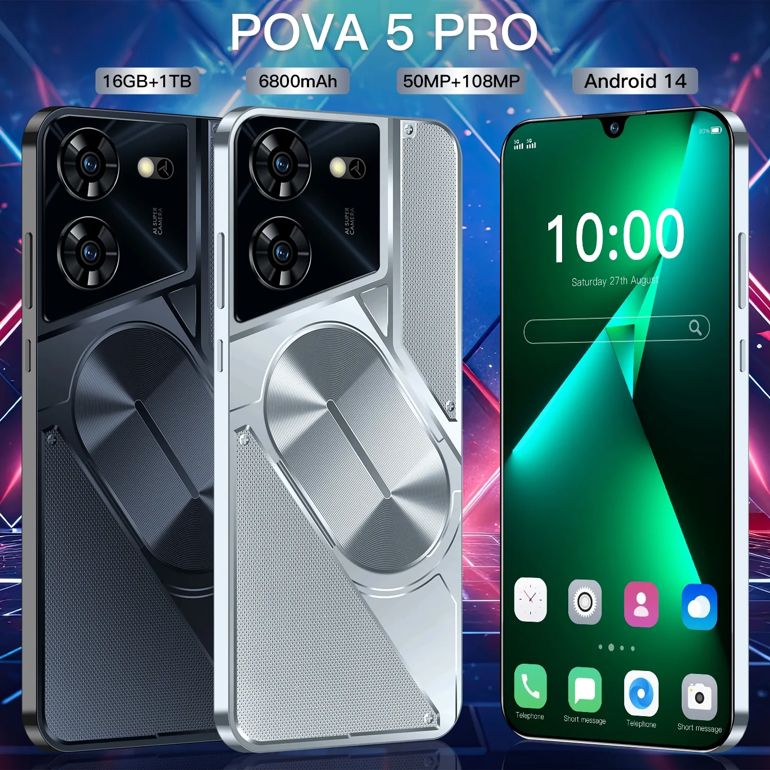 Tecno pova le6 caixa móvel rog 6 pro smartphone Android com teclado deslizante