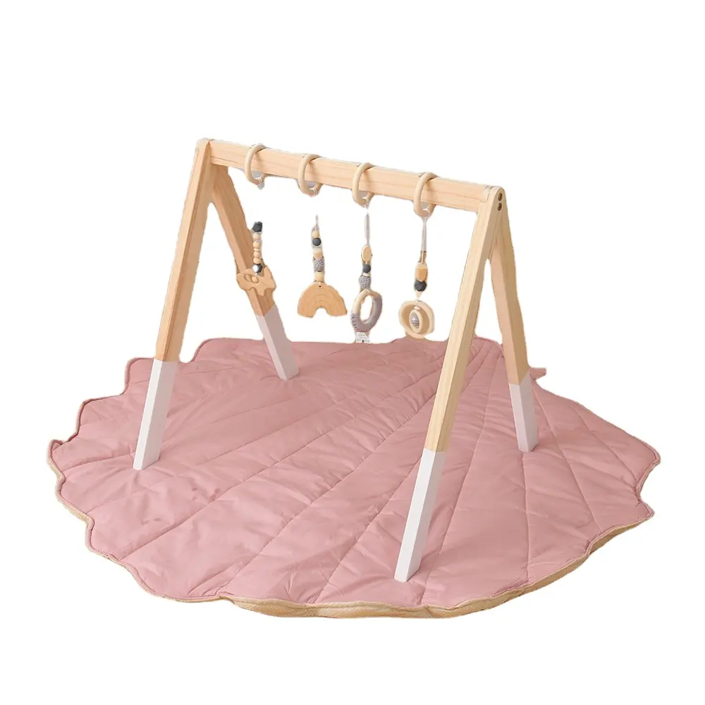 Hot Sale Safe Wooden Baby Activity Gym Set Including Hanging Toys for Infant Development and Play Gym Baby