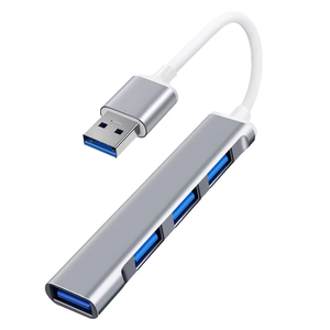 <strong>4</strong> Ports USB C to USB <strong>3</strong>.0 2.0 Hub Aluminum Type C <strong>Adapter</strong> Plug and Play USB Extender for MacBook Pro Air Laptop Keyboard Mouse - Product Image 1