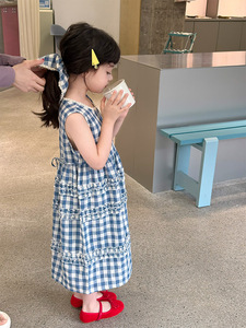 Cô Gái Nhiều Lớp Ren Retro Rô Vest Ăn Mặc Phong Cách Dài Không Tay Công Chúa Ăn Mặc Cho Mùa Hè Trẻ Em - Product Image 5