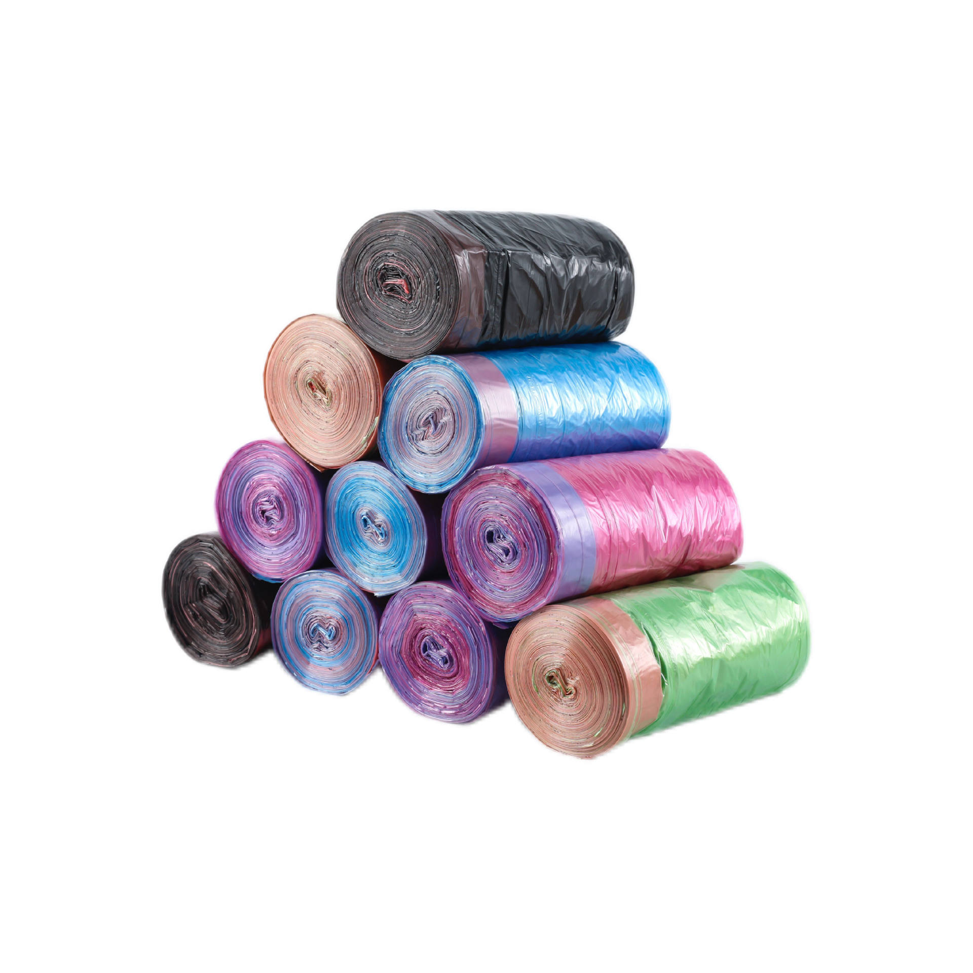 10 rollos de seda sin color.