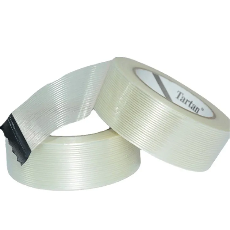 Hittebestendige Bopp Filament Omsnoering Verpakkingstape Kruis Glasvezel Zelfklevende Filament Tape