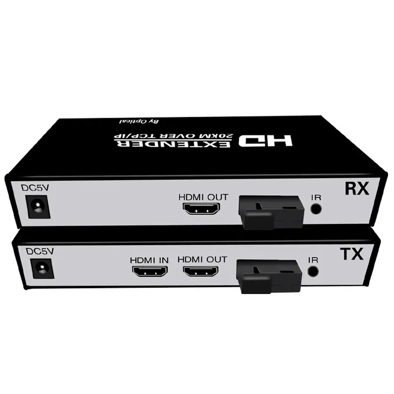 Amplificateur HDMI 20Km fibre TX RX hdmi émetteur récepteur par câble optique transmission AV pour PS3 STB PC DVD vers projecteur TV
