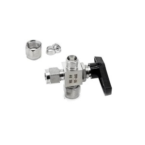 Üç yollu Mini bilya vana enstrüman 1/4 "OD 6000psi sıkıştırma tüpü 3 yollu çift yüksük uydurma paslanmaz çelik küresel vanalar - Product Image 5