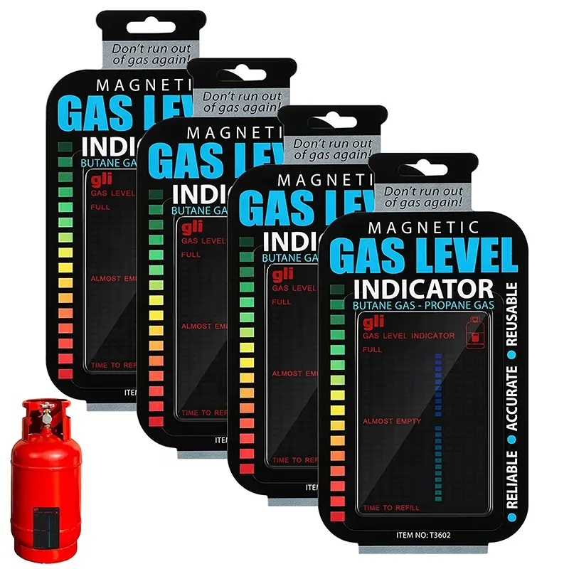 Outil de bouteille de gaz magnétique Indicateur de niveau de réservoir de gaz Propane Butane GPL Jauge de carburant Caravane Bouteille Bâton de mesure de température