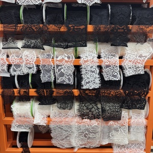 Erkoumi renda bordir ramah lingkungan potong lembut hitam dan putih renda renda bulu mata kerudung untuk Lingerie dan pakaian tidur - Product Image 2