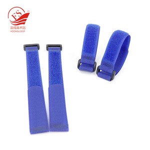 High Quality Adjustable Elastic Spandex <strong>Strap</strong> With Logo Printed <strong>Hook</strong> <strong>Loop</strong> Fasten <strong>Binding</strong> Cable Tie With Buckle Cable Management
