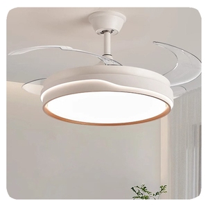 餐厅用新型静音3叶片6速低调智能定时遥控可伸缩吊扇带灯 - Product Image 3
