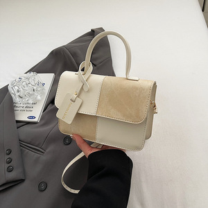 高级块拼接设计师女士包2025新到时尚PU皮革手袋 - Product Image 6