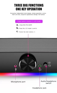 Bt V5.1 RGB LED Luz Tira de colores Audio Barra de sonido Estéreo Potente bajo Caja de música Salida Escritorio Audio juegos TV Altavoz - Product Image 5