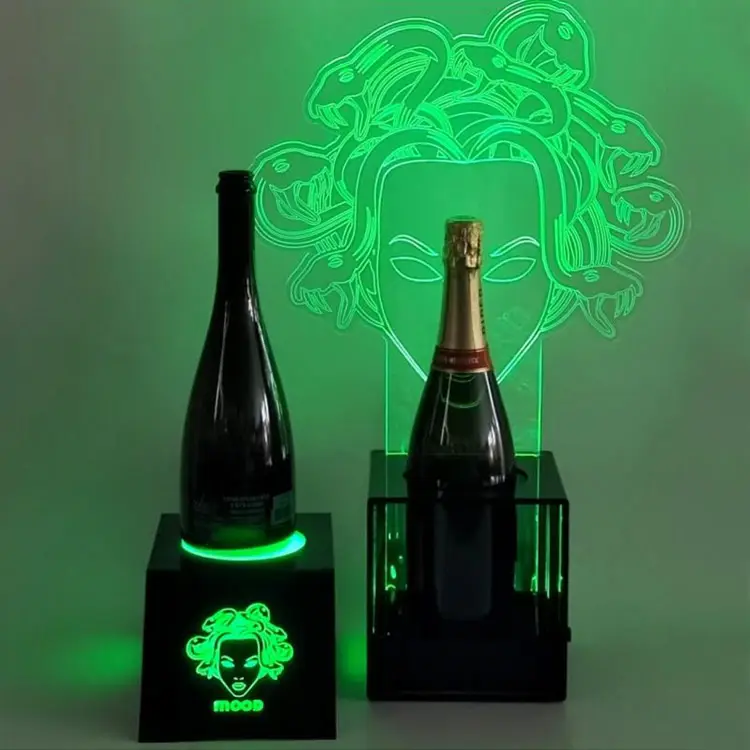 Exhibición de cerveza acrílica, botella de licor Led iluminada, pantalla glorificadora para Bar, fiesta, champán, botella Led presente