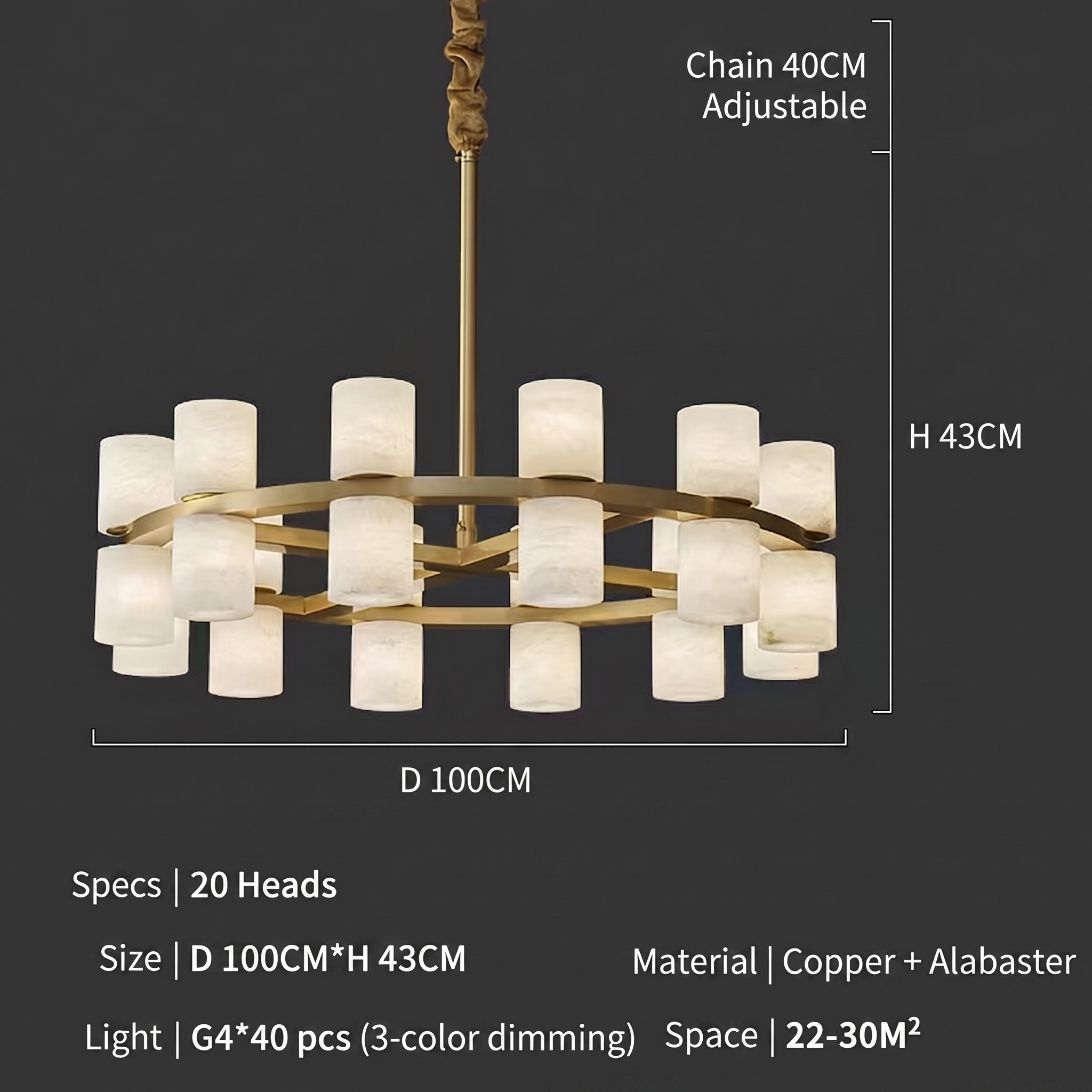 Rotondo-100 cm oro