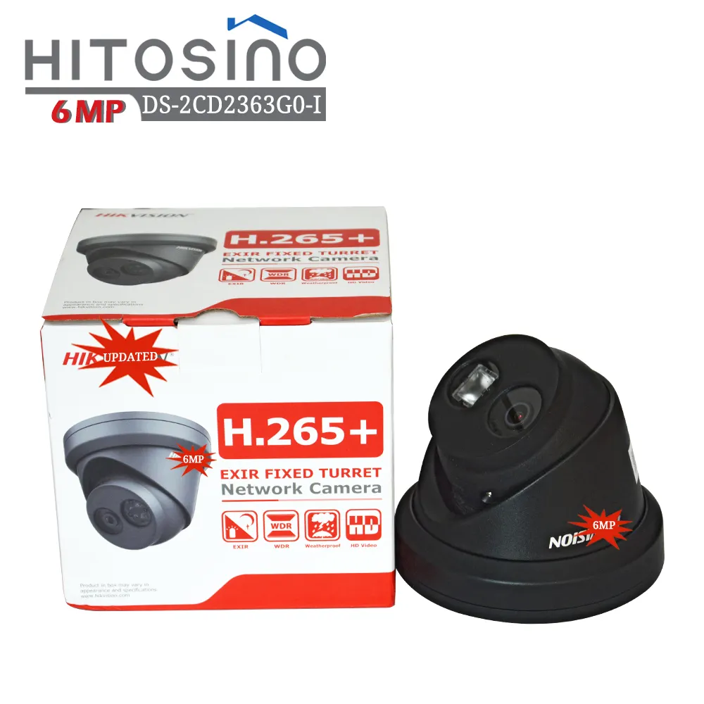 2CD2363G0-I siyah 6mp POE hd kızılötesi su geçirmez güvenlik kamera IP66 akıllı güvenlik sistemi kamera rohs