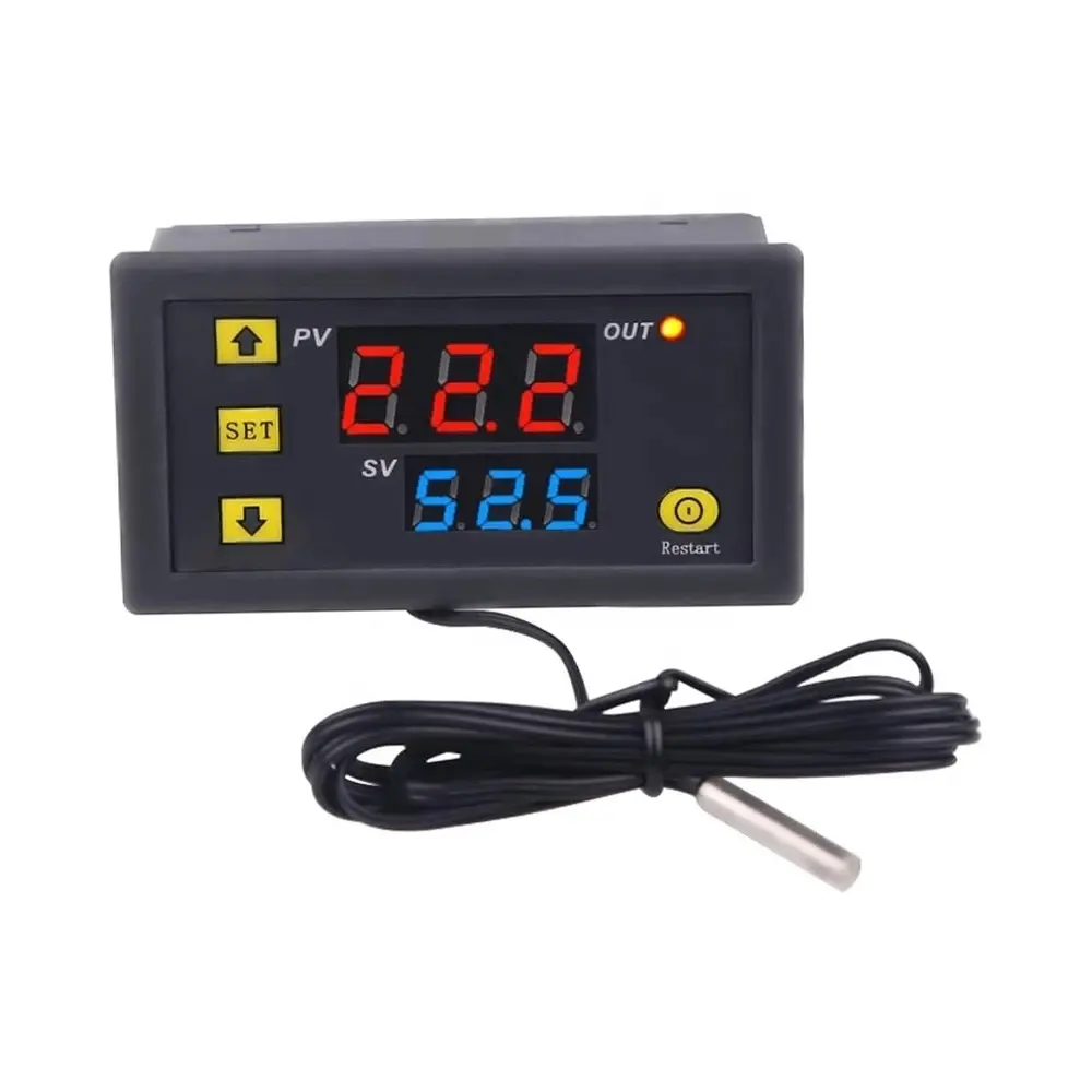 High Precision LED Digital Temperature Controller Thermostat Waterproof Probe W3230 DC 12V 24V 110-220V