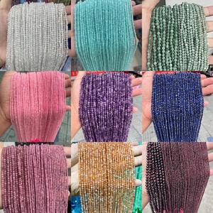 JD permata grosir 2/3/4mm mikro segi batu permata alami manik-manik longgar batu manik-manik Ideal untuk DIY Gelang membuat kalung - Product Image 1