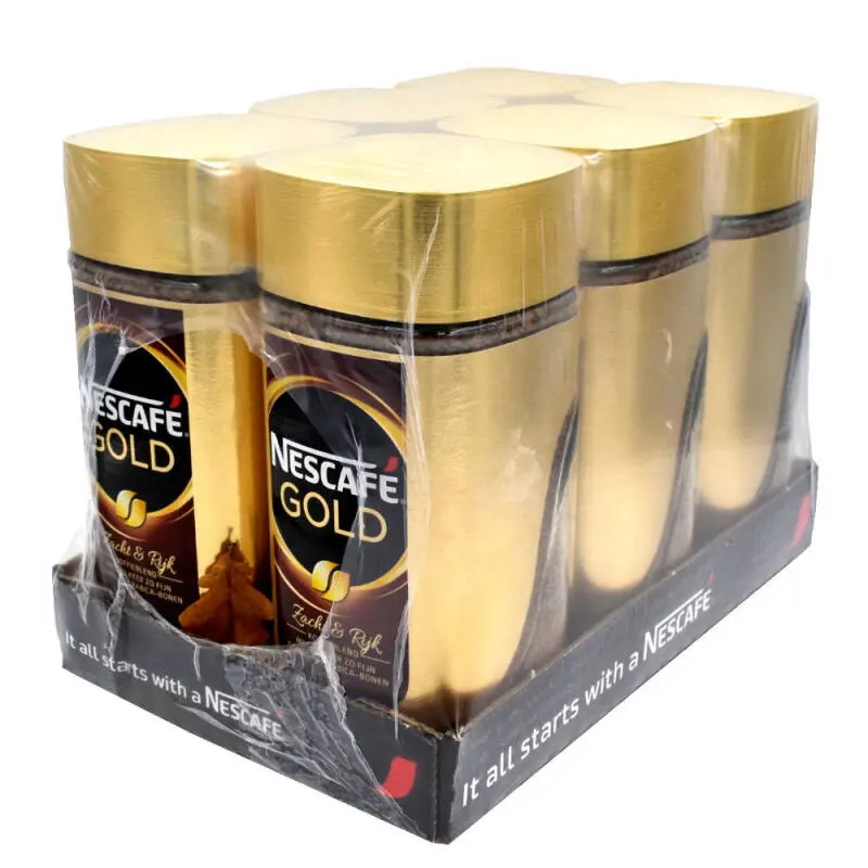 Nescafé Gold Instant Coffee Caja de 200g Sabor suave sin azúcar con sabores de chocolate y crema Calidad de grado alimenticio