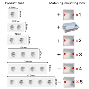 86 Type White Wall Switch Socket Accessories PC Frame and <strong>Functional</strong> Module 52 * 52mm Can Be Freely Combined