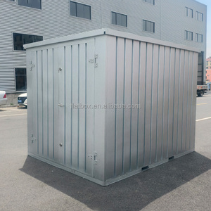 Grande distribuzione logistica flat pack magazzino impilabile pila e nido fatturato acciaio contenitori di stoccaggio con finestra - Product Image 4