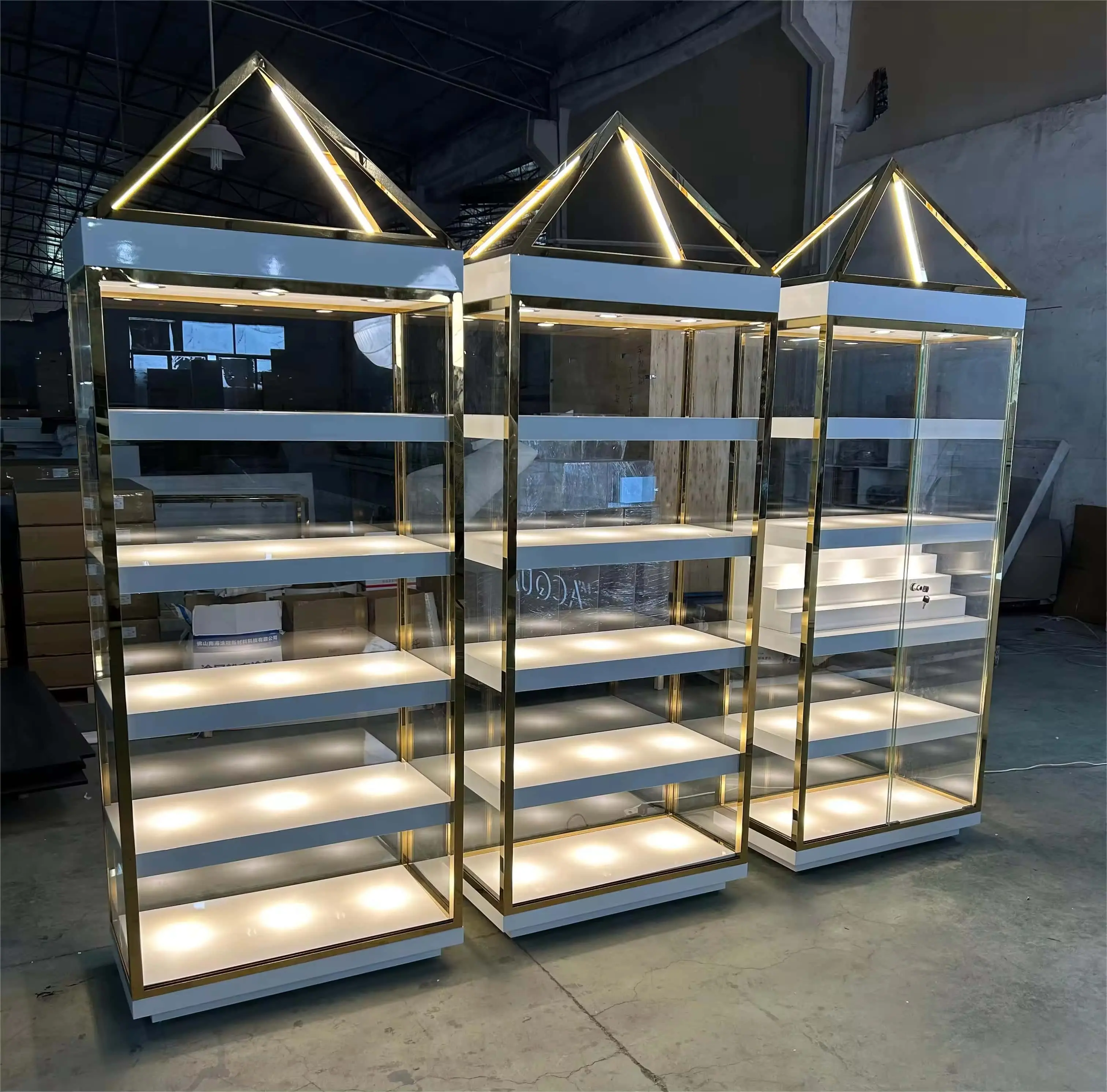 OEM Shop Design Glass Display Stand Watch Jewellery Glass Display Cabinet Jewelry Display Showcase Cabinet