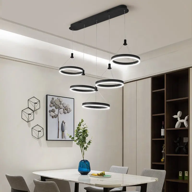 5 رؤوس إضاءة دائرية لغرفة الطعام ضوء داخلي 3cct ثريات قابلة للتخفيت 0-10 فولت 85-ODM V غرفة المعيشة