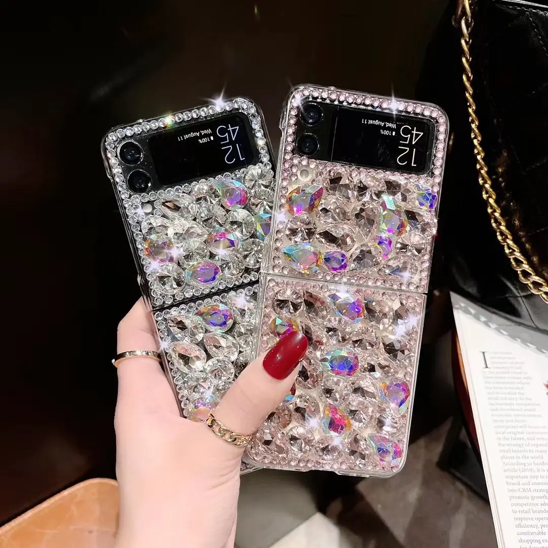 Fashion Luxury Bling Glitter Diamond Folding Phone Case For Samsung Galaxy Z Flip 3